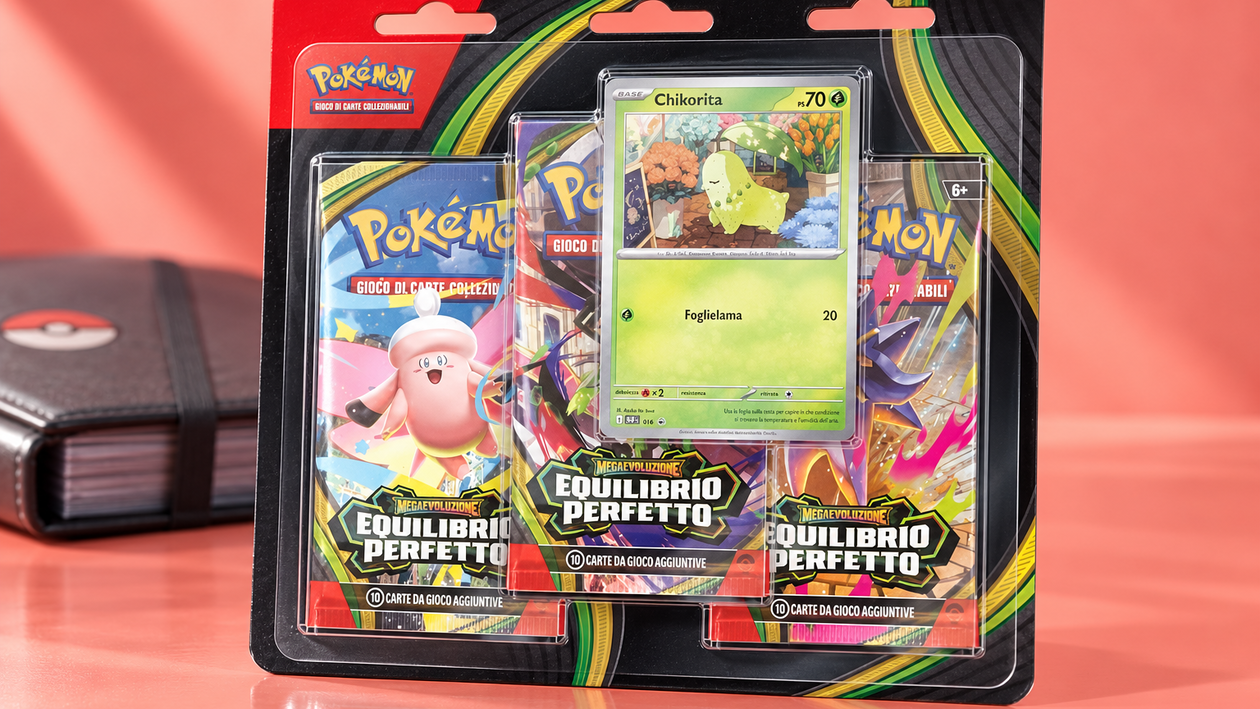 Immagine di Pokémon Equilibrio Perfetto, un regalo da 14,90€ con tre buste e una promo