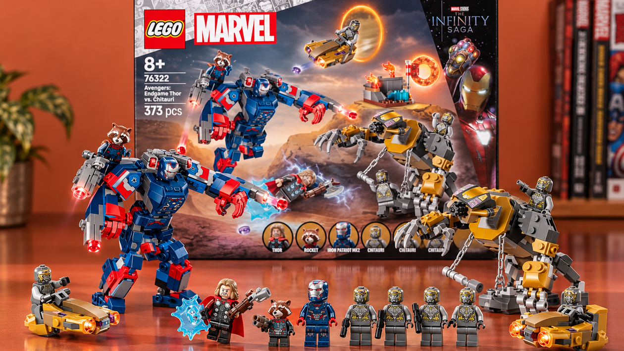Immagine di LEGO Marvel Thor contro Chitauri riunisce 7 minifigure per i fan di Endgame