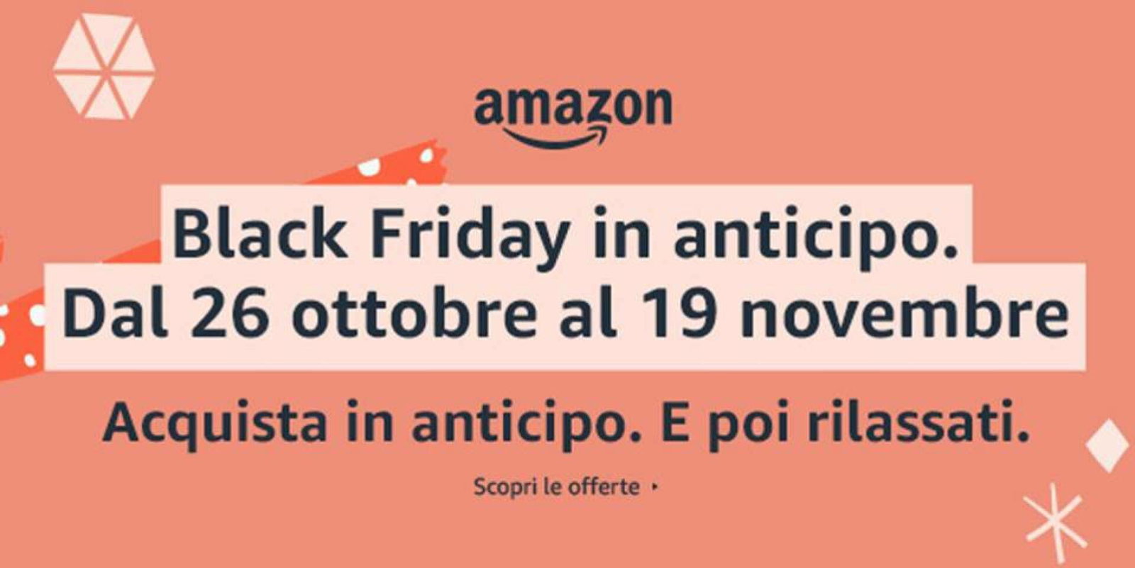 Black Friday Amazon, tre settimane di offerte in anticipo