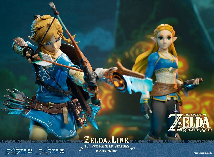 Immagine di Ecco le nuove (splendide) statuette ufficiali di Link e Zelda da Breath of the Wild