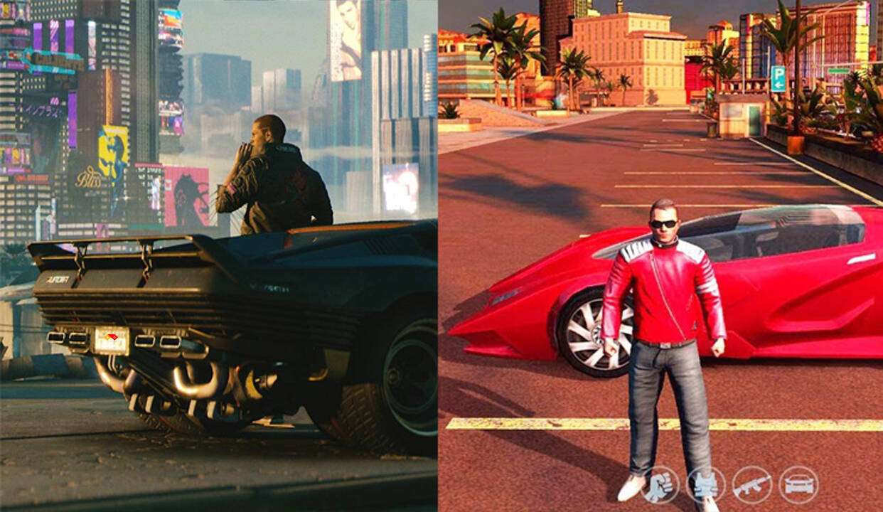 La fisica di Cyberpunk 2077 a confronto... con un titolo mobile