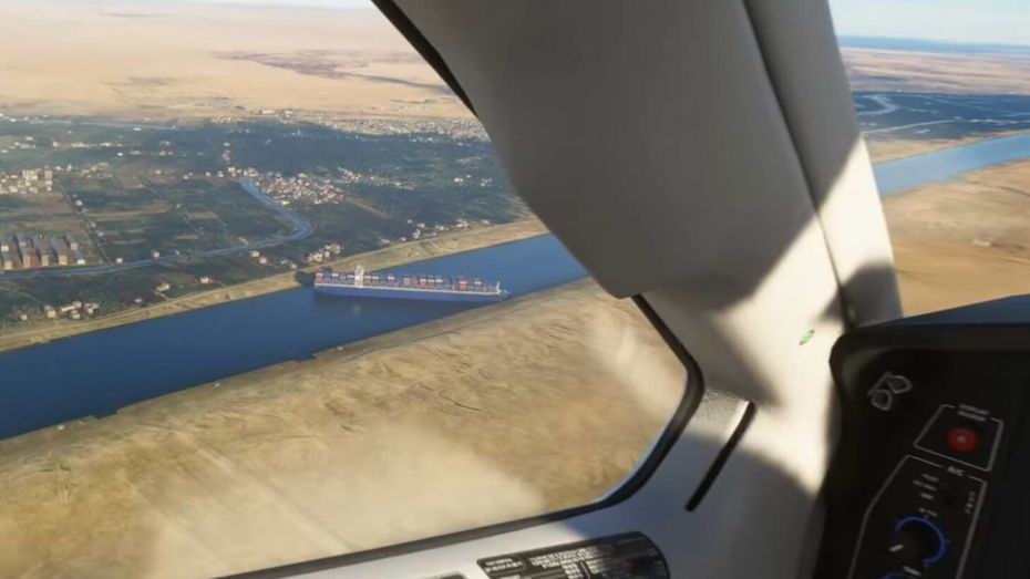 Immagine di La nave Ever Given è in Microsoft Flight Simulator (ed è bloccata proprio lì)