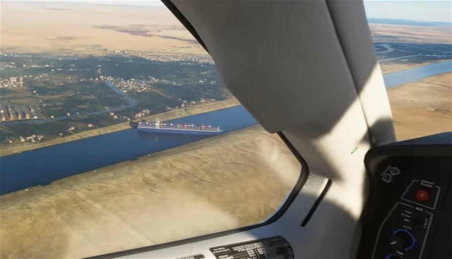 Immagine di La nave Ever Given è in Microsoft Flight Simulator (ed è bloccata proprio lì)