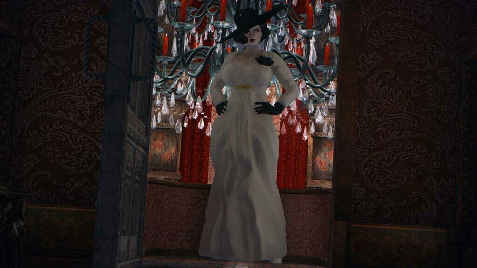 Immagine di Resident Evil Village: Lady Dimitrescu terrorizza anche... Skyrim