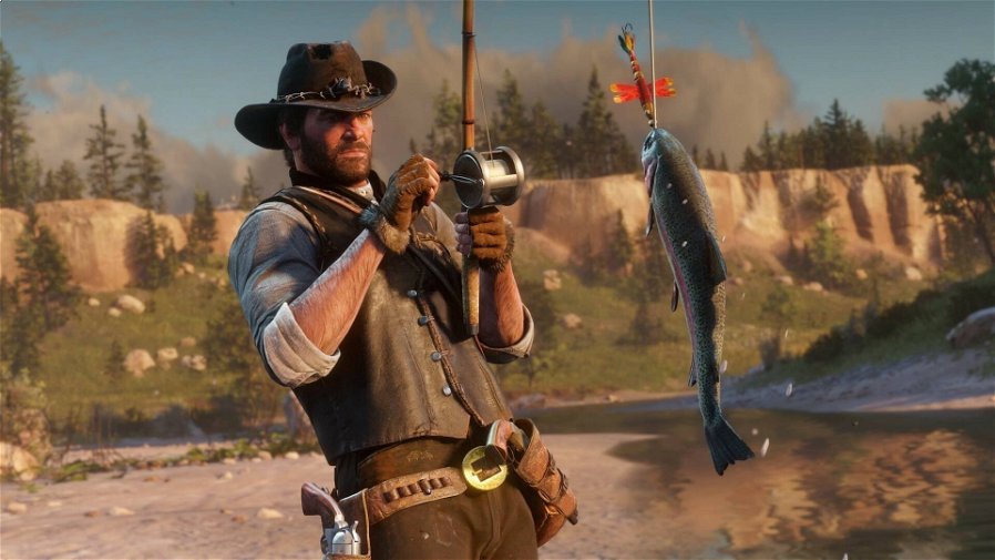 Immagine di Red Dead Redemption 2, fan cattura un pesce leggendario con... il coltello