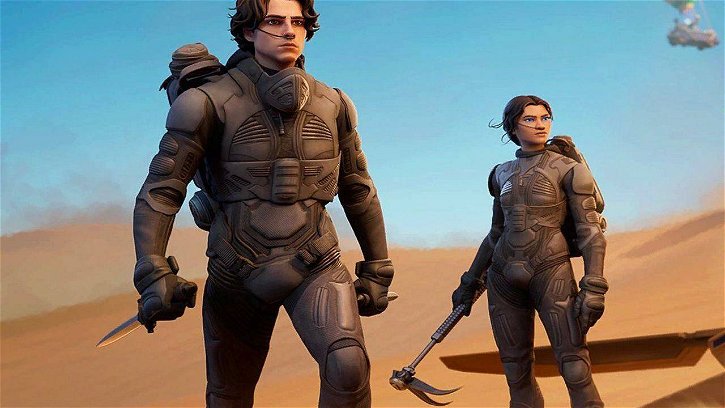 Immagine di Fortnite-Dune, il crossover sorprende pure Zendaya e Timothée Chalamet