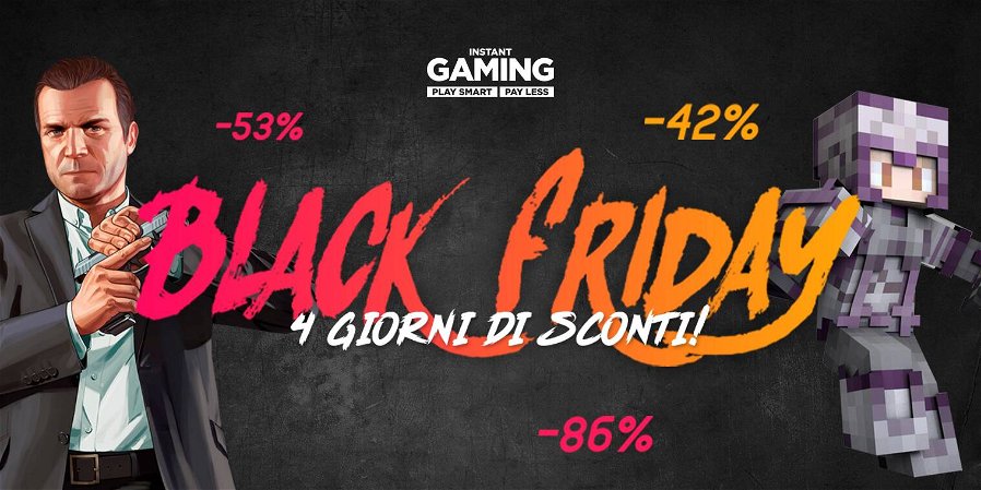 Immagine di Black Friday Instant Gaming: tantissimi giochi con sconti fino all'80%