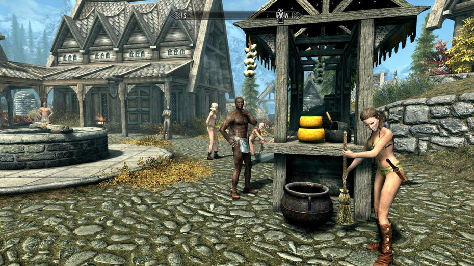 Immagine di Qualcuno in Skyrim è riuscito a rubare i vestiti di tutti gli abitanti di Whiterun, perché sì