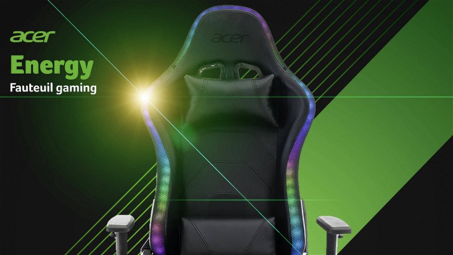 Immagine di Sedia gaming Acer Energy con LED RGB scontata del 37% su eBay!