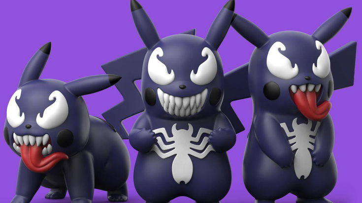 Pokémon e Marvel in "simbiosi" in questo irresistibile Pikachu/Venom