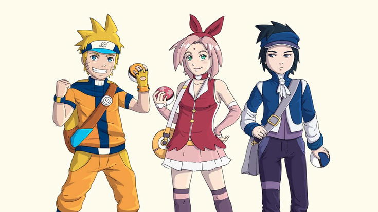 Naruto, Sakura e Sasuke, ma nel mondo dei Pokémon, sono bellissimi