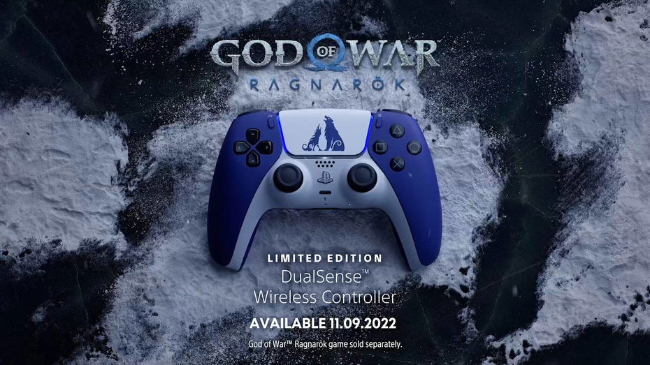 Immagine di PS5 Dualsense di God of War Ragnarok disponibile in preorder da ora su Gamestop!