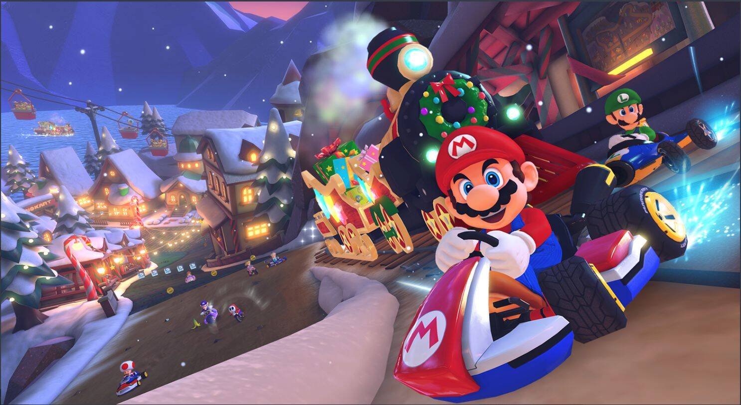 Mario Kart 8 Deluxe si aggiorna ancora una volta, tra nostalgia e Natale