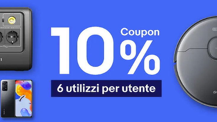 Extra sconto del 10% su smartphone, tablet e altro grazie a questo coupon! Lo puoi utilizzare sei volte!