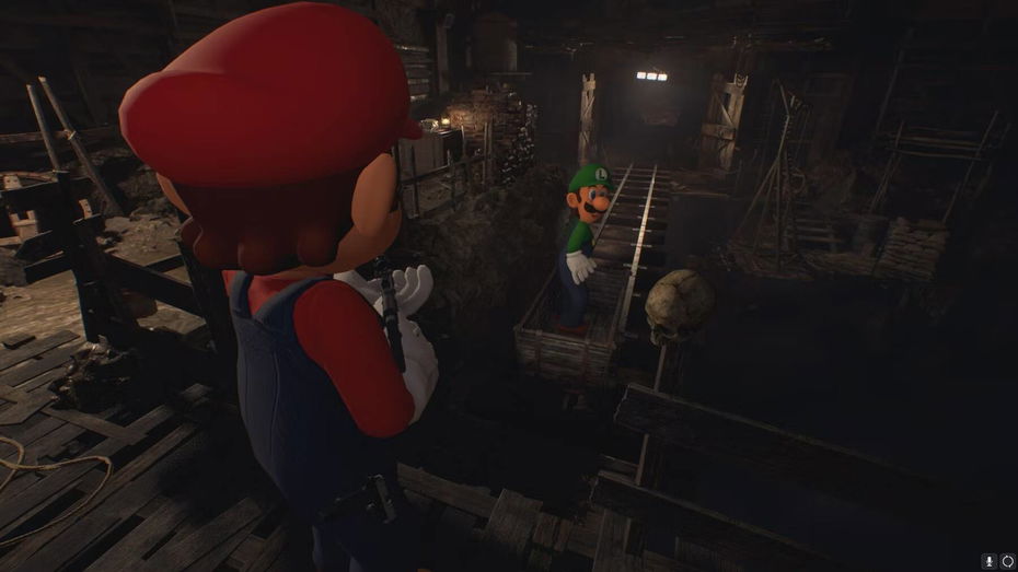 Immagine di Resident Evil 4 Remake, ma con Mario e Luigi, è davvero inquietante