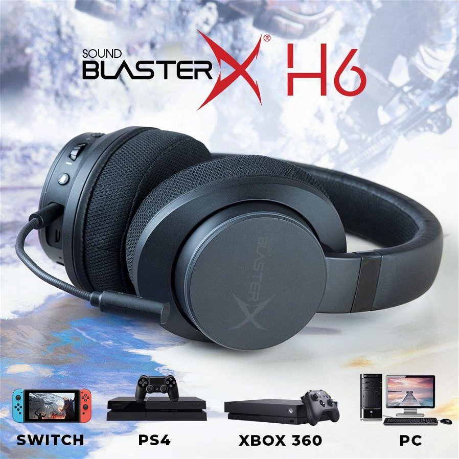 Immagine di Sound BlasterX H6: In arrivo le cuffie gaming di Creative per PC e console