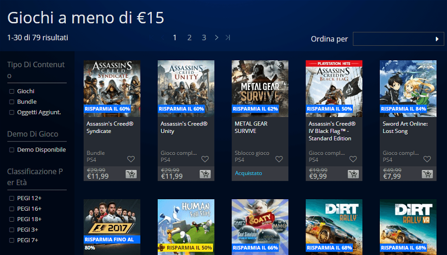 Immagine di PlayStation Store, saldi sui giochi a meno di 5 e 15 euro