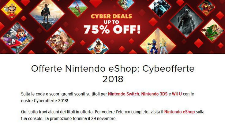 Nintendo Switch: le Cyberofferte 2018 eShop per il Black Friday