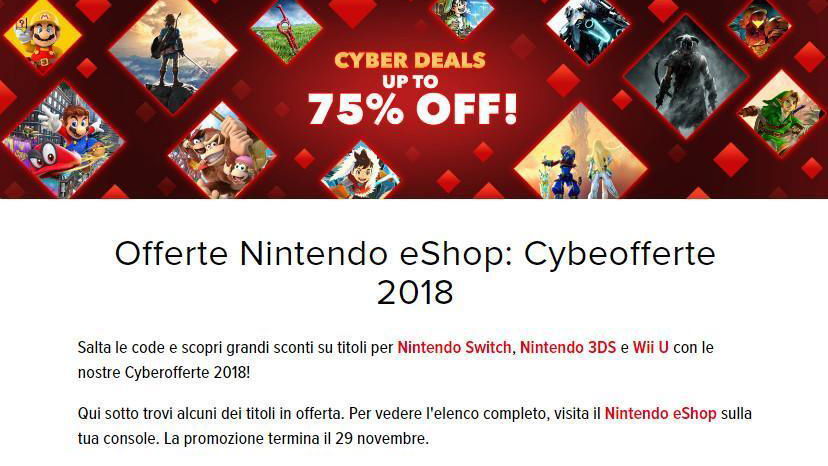 Immagine di Nintendo Switch: le Cyberofferte 2018 eShop per il Black Friday