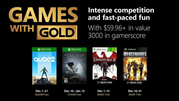 Games With Gold, dicembre con Dragon Age II e un titolo della prima Xbox