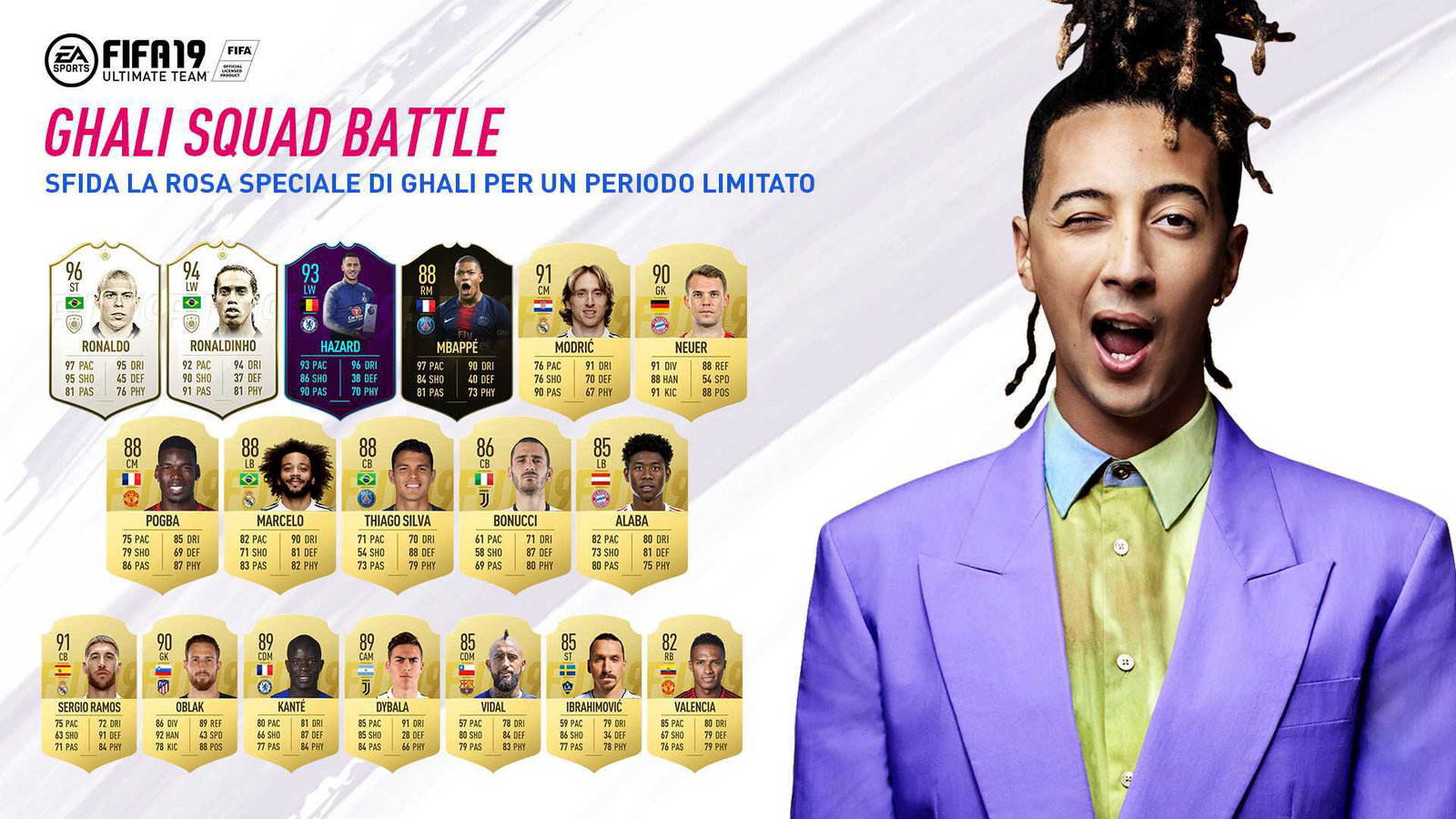 FIFA 19 Ultimate Team, Ghali presenta la sua Squad Battle