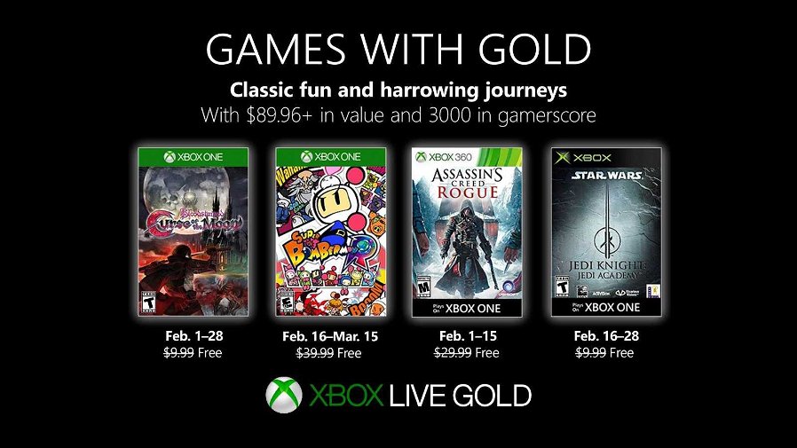 Immagine di Games With Gold: Bloodstained, Assassin’s Creed Rogue a febbraio