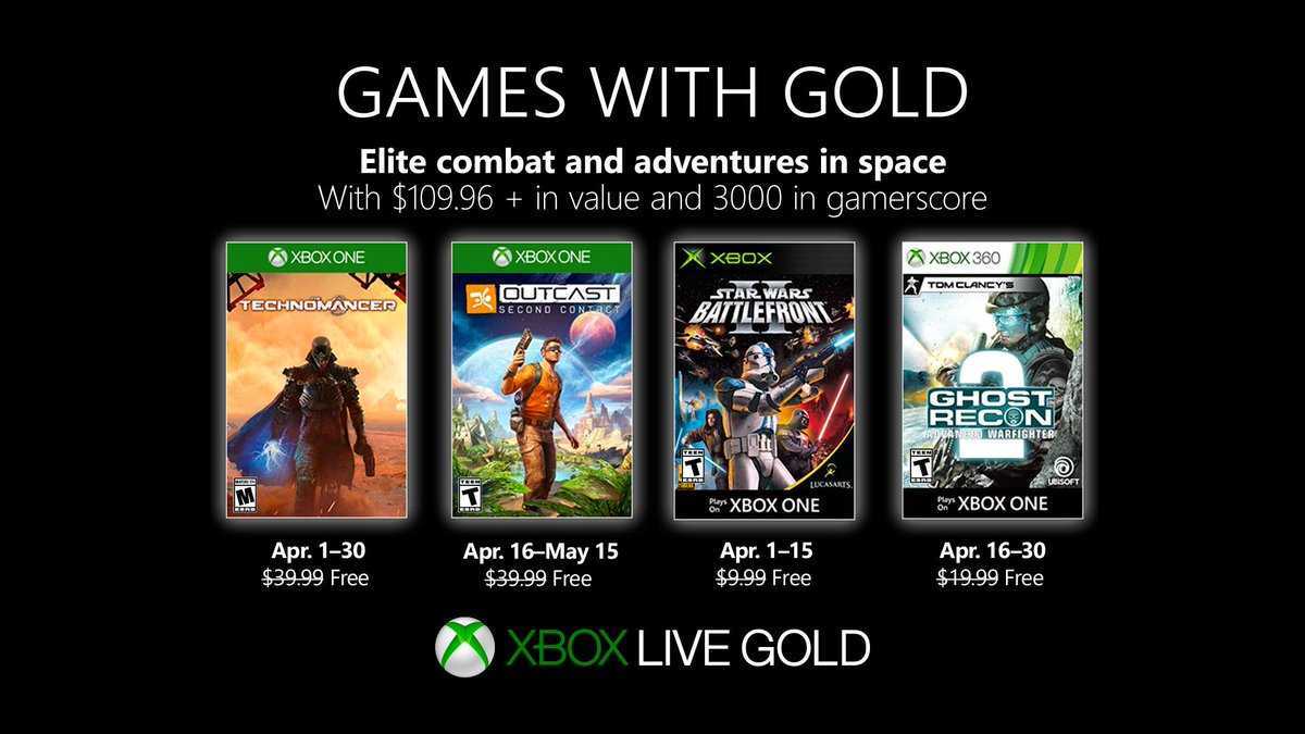 Games With Gold: Disponibili i primi due giochi di aprile
