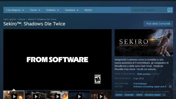 Sekiro: Steam cambia la data d'uscita ad oggi 9 aprile