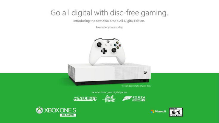 Xbox One S All-Digital è ufficiale: prezzo e data