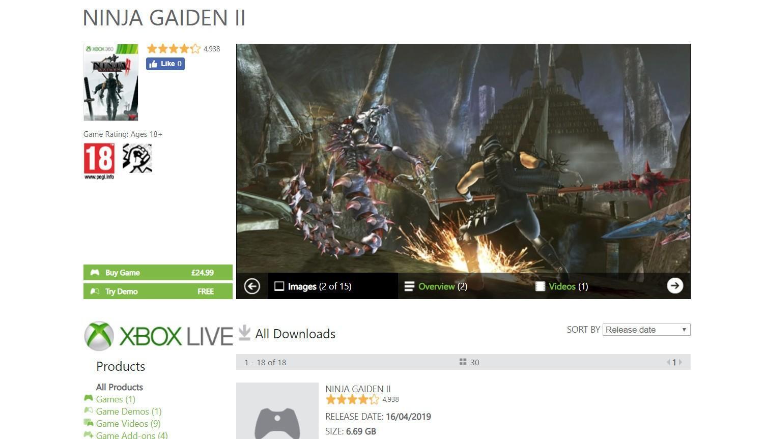 Ninja Gaiden II diventerà compatibile con Xbox One?