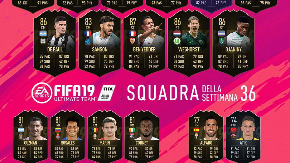 Immagine di FIFA 19 Ultimate Team: Donnarumma, Koulibaly e De Paul nella TOTW #36