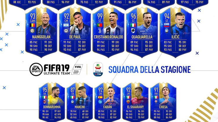 FIFA 19, la Squadra della Stagione della Serie A è piena di stelle