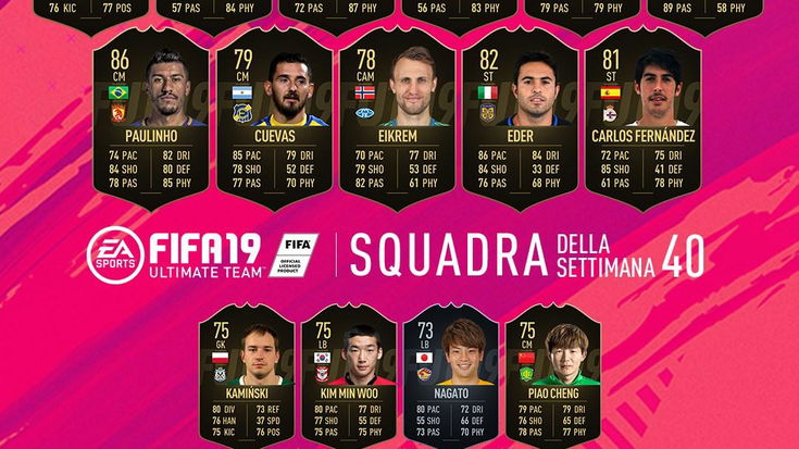 FIFA 19 Ultimate Team: Eder e Iniesta nella TOTW #40