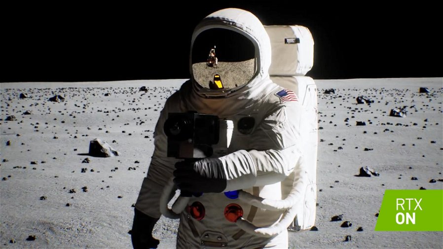 Immagine di Nvidia ricrea lo sbarco sulla Luna con ray tracing e... Buzz Aldrin