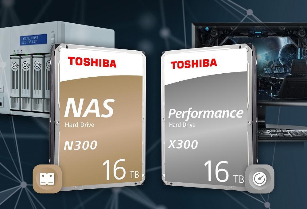 Toshiba amplia le serie di hard disk N300 e X300 con i modelli da 16TB
