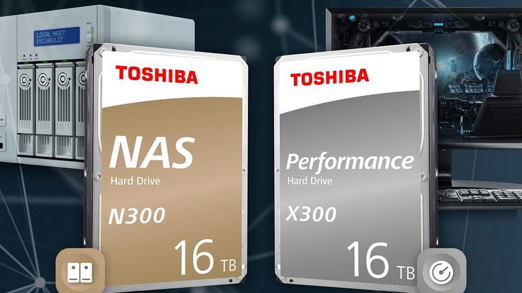 Toshiba amplia le serie di hard disk N300 e X300 con i modelli da 16TB