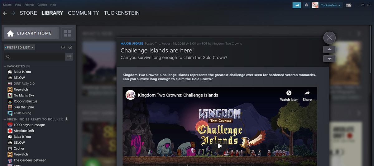 Steam, disponibile la beta della nuova libreria