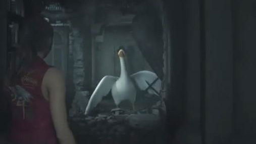 Immagine di L'oca di Untitled Goose Game diventa Mr.X in una nuova mod di Resident Evil 2