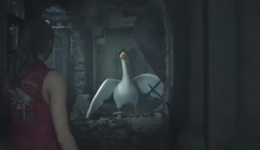 Immagine di L'oca di Untitled Goose Game diventa Mr.X in una nuova mod di Resident Evil 2