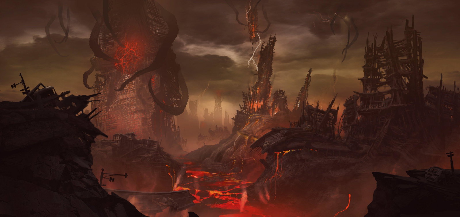 Un concept art infernale per Doom Eternal