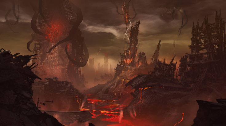 Un concept art infernale per Doom Eternal