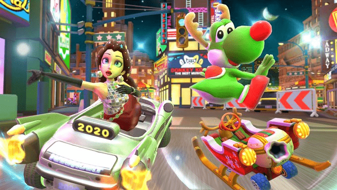 Immagine di Un nuovo trailer ci illustra l'Holiday Tour di Mario Kart Tour