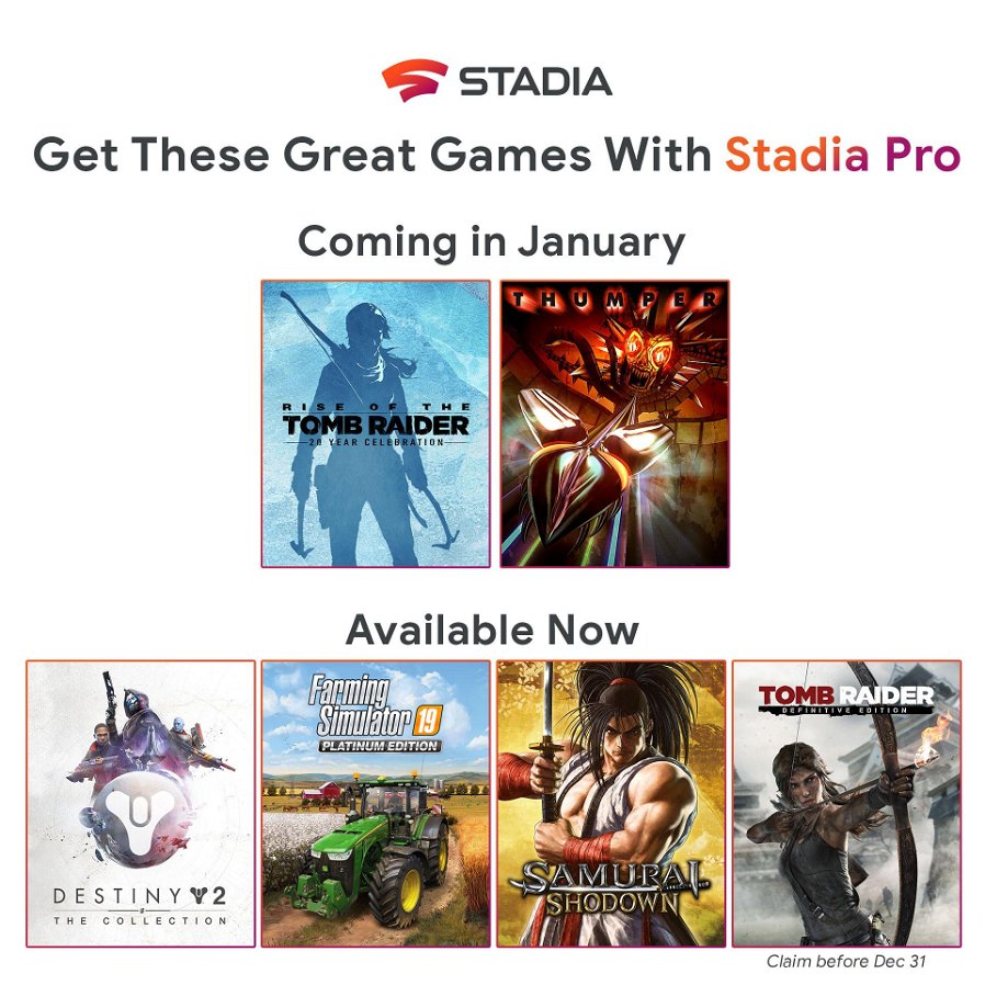 Immagine di Stadia Pro: annunciati i giochi gratis di gennaio