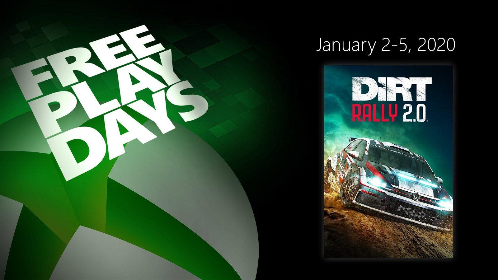 DIRT Rally 2.0 giocabile gratuitamente questo weekend su Xbox grazie ai Free Play Days