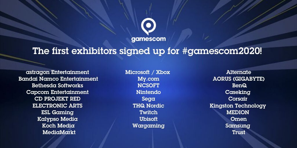 Confermati i primi espositori che saranno presenti alla Gamescom 2020