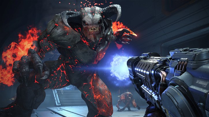 Immagine di Doom Eternal, un giocatore disabile completa il titolo usando l'Xbox Adaptive Controller