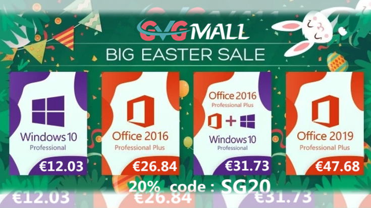 Da GVGMall è ancora tempo di saldi di Pasqua su Windows e Office