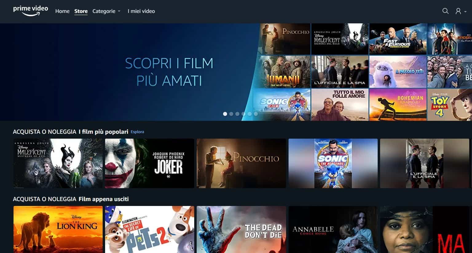 Prime Video Store disponibile in Italia con una valanga di film e serie TV
