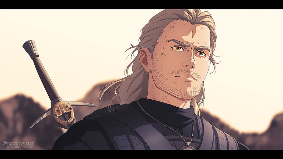 Immagine di The Witcher, Geralt e Yennefer diventano un anime (ma sono fan art)